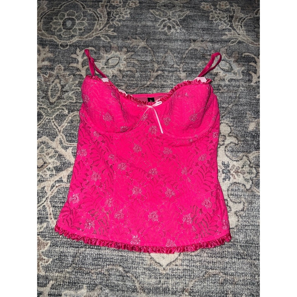 Vintage Victorias Secret Sexy Little Things Bustier Pink Lace